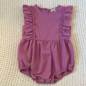 BAILEY’S BLOSSOMS MADELINE RUFFLE FRONT BUBBLE ROMPER